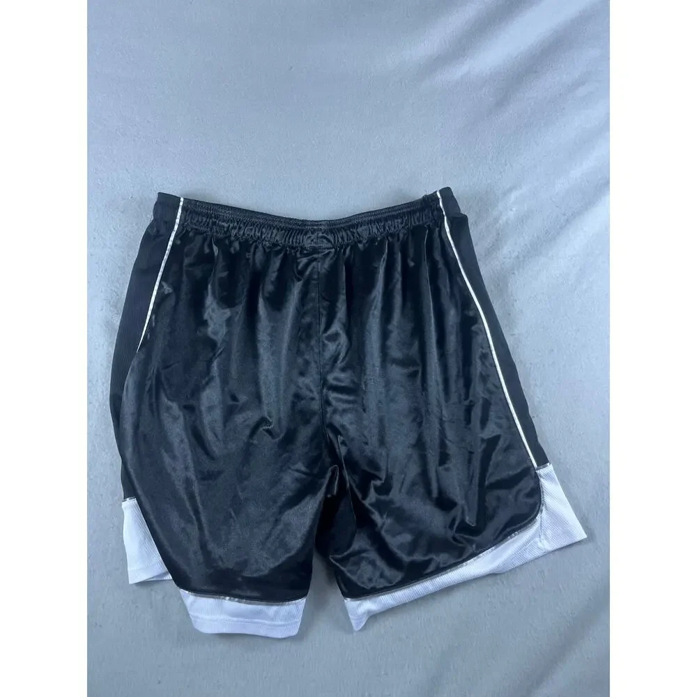 AND1 Basketball Shorts Mens 3XL Black White Shiny Dazzle Mesh Athletic Relaxed